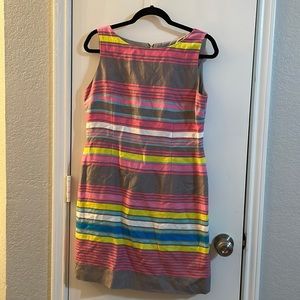 Tahari Striped Linen Blend Dress | 8P EUC